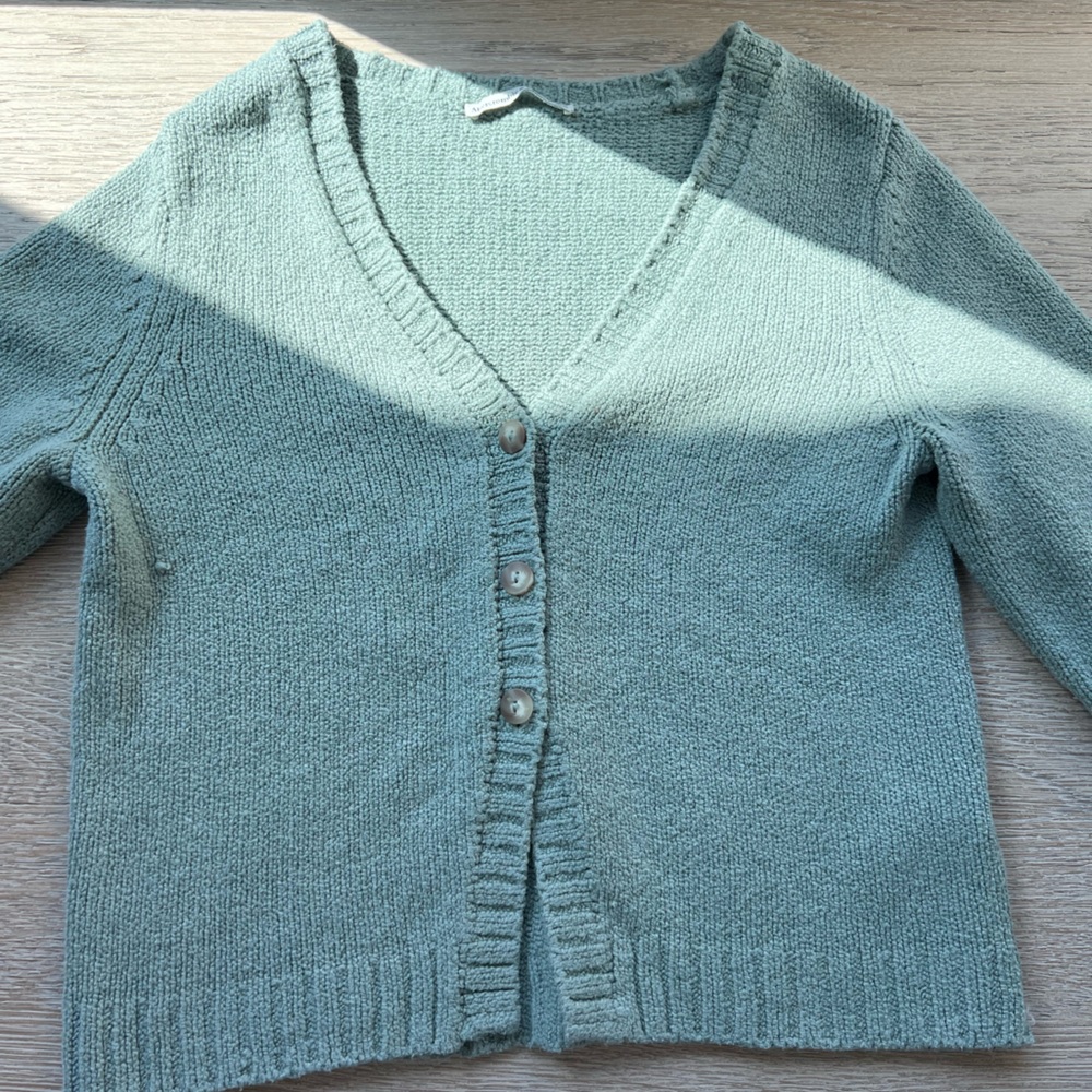 Abercrombie & Fitch Sage Green V-Neck Button Cardigan